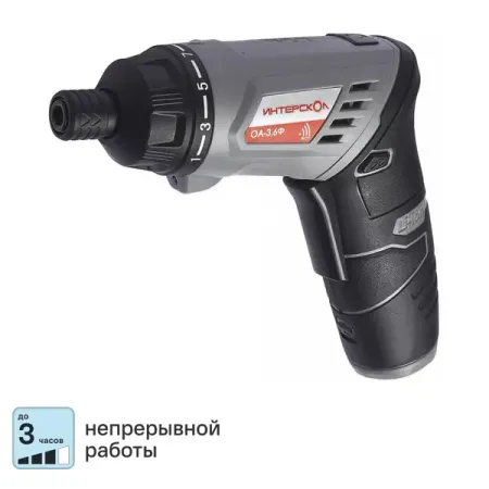 Отвертка аккумуляторная Интерскол ОА-3.6Ф, 3.6 В Li-Ion