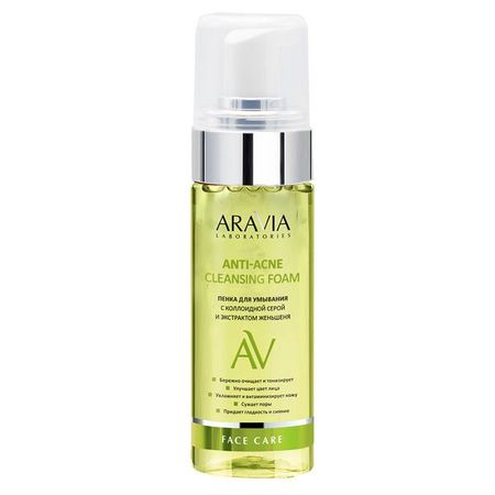 Пенка для умывания с коллоидной серой и экстрактом женьшеня Anti-Acne Aravia Laboratories/Аравия 150мл