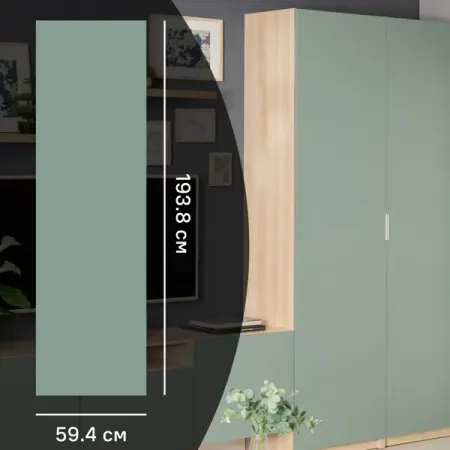 Дверь для шкафа Лион София грин 59.4x193.8x1.8 см ЛДСП цвет зеленый