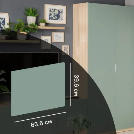 Дверь для шкафа Лион София грин 39.6x63.6x1.8 см ЛДСП цвет зеленый