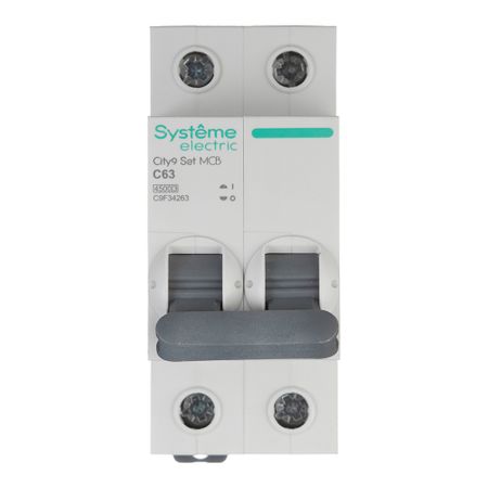 Автоматический выключатель модульный Systeme Electric City9 Set 2P 63А тип C 4,5 кА 230 В (C9F34263)