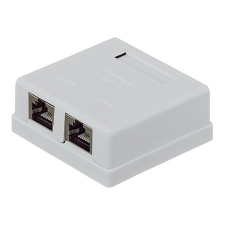 Розетка компьютерная экранированная Hyperline 8P8C CAT6 2 гнезда (430237) сетевой ethernet гнездовой разъем rj45 10 шт smt smd 56 8p8c гнездовой разъем