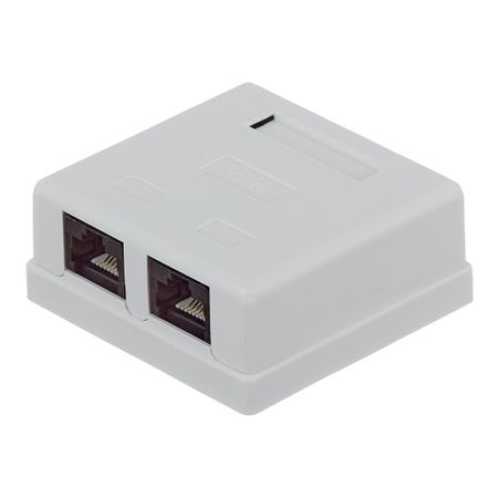 Розетка компьютерная экранированная Hyperline 8P8C CAT5e 2 гнезда (430233) сетевой ethernet гнездовой разъем rj45 10 шт smt smd 56 8p8c гнездовой разъем