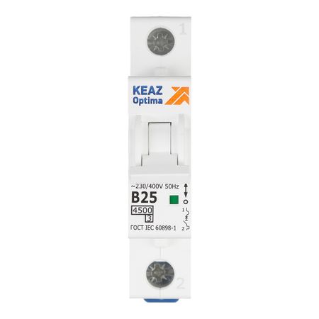 Автоматический выключатель модульный КЭАЗ OptiDin BM63 1P 25А тип B 4,5 кА 230/400 В (329503)
