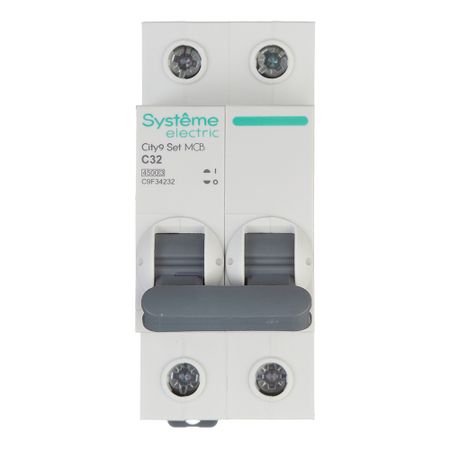 Автоматический выключатель модульный Systeme Electric City9 Set 2P 32А тип C 4,5 кА 230 В (C9F34232) автоматический выключатель модульный schneider electric easy 9 3p 20а тип c 4 5 ка 400 в ez9f34320
