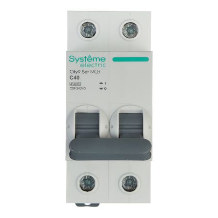 Автоматический выключатель модульный Systeme Electric City9 Set 2P 40А тип C 4,5 кА 230 В (C9F34240) автоматический выключатель модульный schneider electric easy 9 3p 20а тип c 4 5 ка 400 в ez9f34320