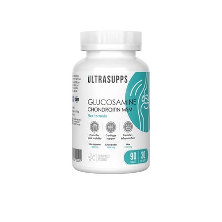 Глюкозамин+Хондроитин+МСМ комплекс UltraSupps/Ультрасаппс таблетки 90шт