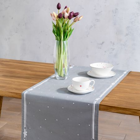 Скатерть-дорожка Святой Валентин/San Valentino лен белая скатерть дорожка