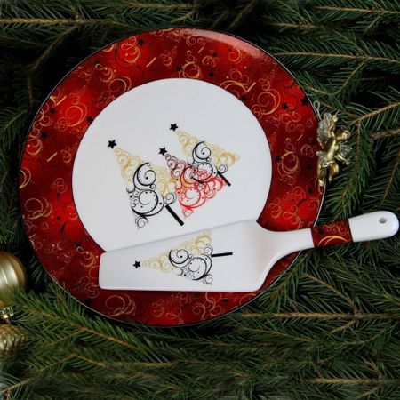 Блюдо для торта с лопаткой АККУ 7202 а