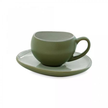 Чашка с блюдцем Easy life Organica зеленая 90 мл