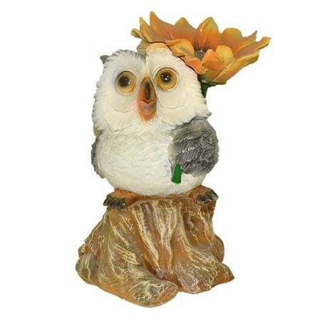Фигура садовая ТПК Полиформ Сова на пне с подсолнухом