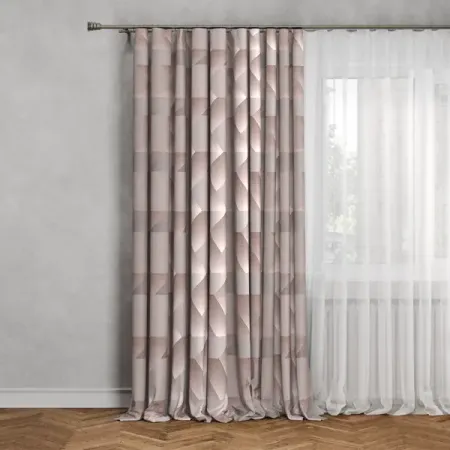 Штора на ленте димаут Лион 150x260 см цвет бежевый