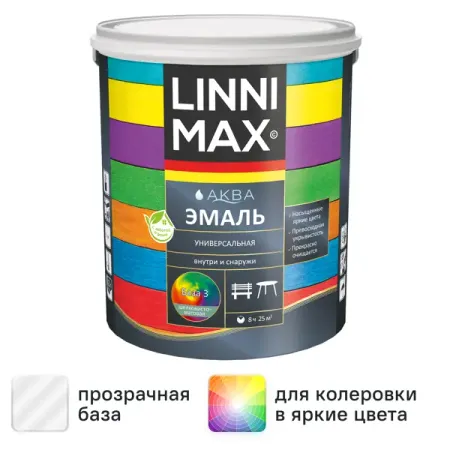 Эмаль Linnimax цвет прозрачный полуматовый база Б3 2.35 л прозрачный фильтр для воды talk satisfied 50 mesh