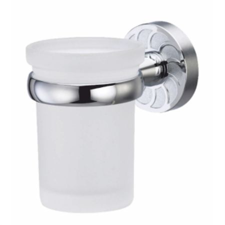 Стакан для ванной WasserKraft Isen с держателем стекло матовый/металл хром (K-4028)