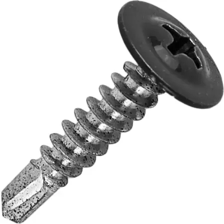 Саморезы по металлу с пресс-шайбой со сверлом оцинкованные RAL 7024 4.2x19 24 шт.