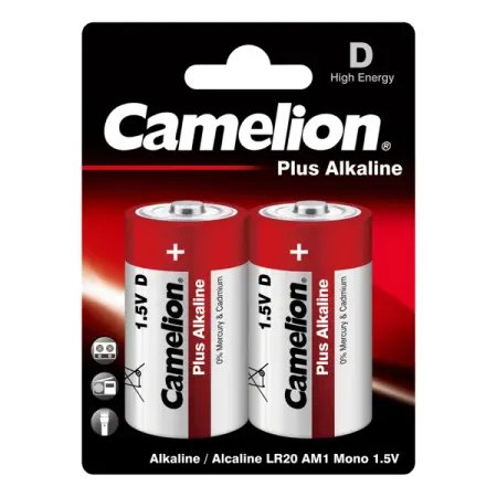 Батарейка Camelion Plus Alkaline LR20-BP2 алкалиновая LR20 D 2 шт. батарейка gp power plus r6 солевая aa 4 шт