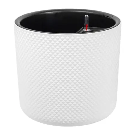 Кашпо для цветов Фасет ø36 h33 см v29 л с автополивом полипропилен белый