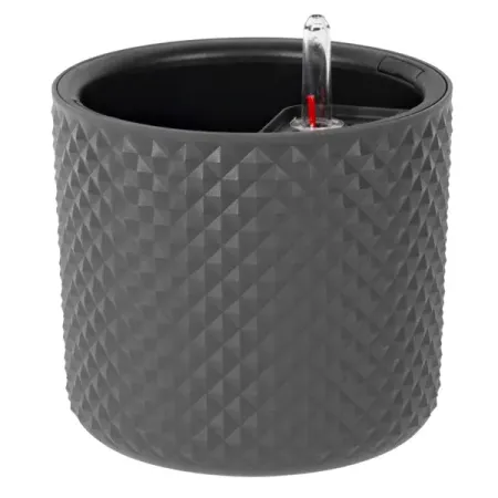 Кашпо для цветов Фасет ø18 h16.5 см v3.5 л с автополивом полипропилен графитовый