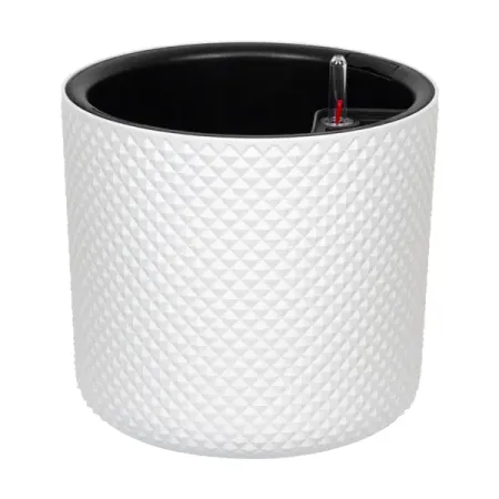Кашпо для цветов Фасет ø28 h25.5 см v13.5 л с автополивом полипропилен белый