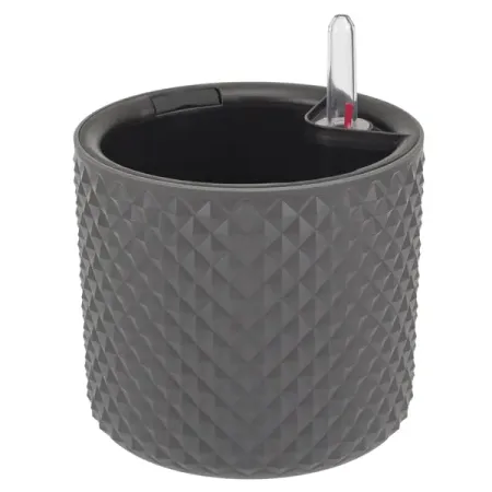 Кашпо для цветов Фасет ø15 h13.8 см v2 л с автополивом полипропилен графитовый