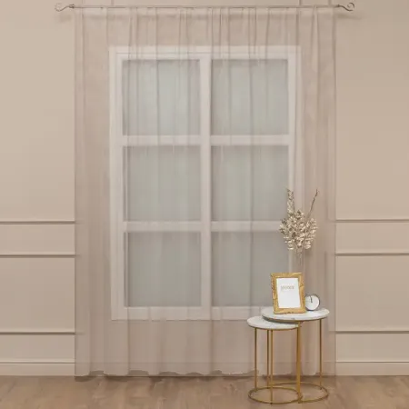 Тюль на ленте Premium 300x260 см цвет бежевый