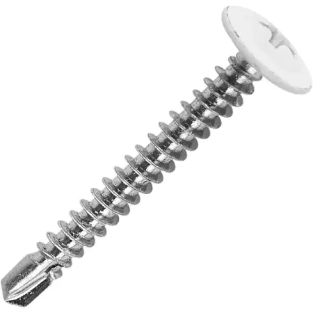 Саморезы по металлу с пресс-шайбой со сверлом оцинкованные RAL 9003 4.2x32 160 шт.