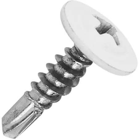 Саморезы по металлу с пресс-шайбой со сверлом оцинкованные RAL 9003 4.2x16 28 шт.