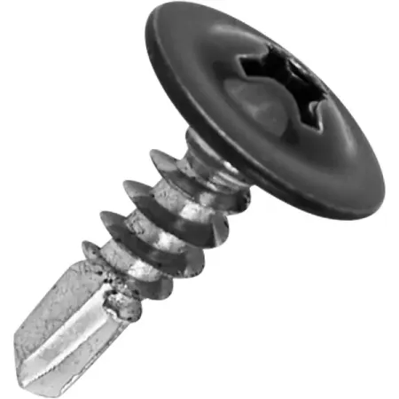 Саморезы по металлу с пресс-шайбой со сверлом оцинкованные RAL 7024 4.2x13 32 шт.