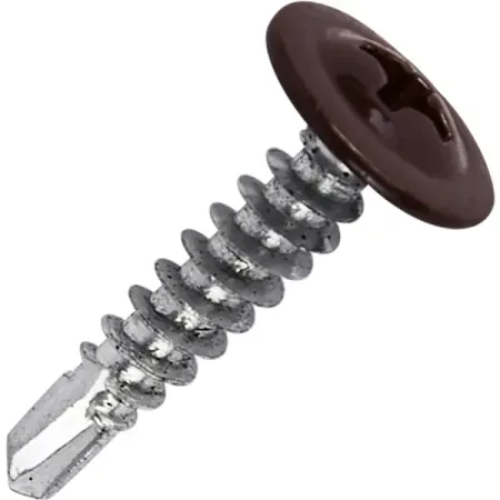 Саморезы по металлу с пресс-шайбой со сверлом оцинкованные RAL 8017 4.2x19 240 шт.