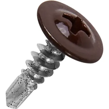 Саморезы по металлу с пресс-шайбой со сверлом оцинкованные RAL 8017 4.2x13 320 шт.