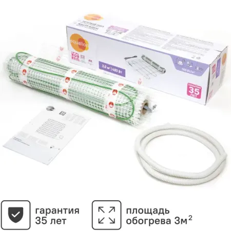 Нагревательный мат для теплого пола Equation 3 м2 480 Вт