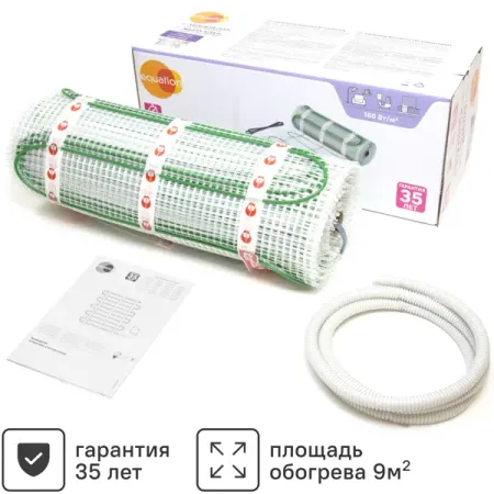 Нагревательный мат для теплого пола Equation 9 м2 1440 Вт
