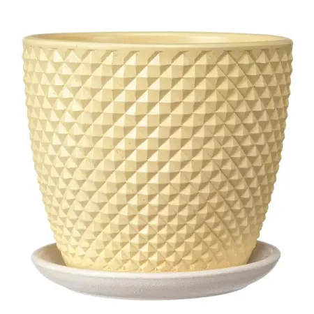 Горшок цветочный Грань Бутон 2 КБ-Б2-217-02 ø14.6 h13 см v1.31 л керамика желтый