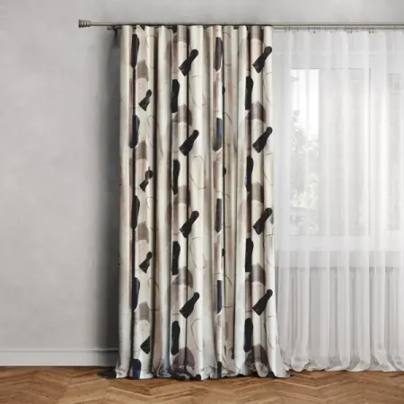 Штора на ленте Анже 140x260 см цвет черный латунные цилиндрические скрытые петли 8 18 мм