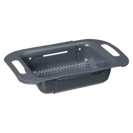 Дуршлаг Homver Bergamo 33.5-44.9x21.6x8.1см пластик цвет серый дуршлаг follow me 4 6 л