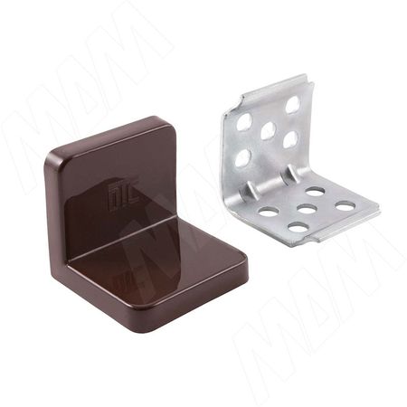 ANGLE Уголок мебельный с пластиковой накладкой 31х31х33 мм, коричневый (PLS30X30X30LB) wink уголок мебельный с пластиковой накладкой 26х26х20 мм бук spc26x26x20be