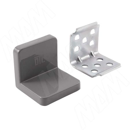 ANGLE Уголок мебельный с пластиковой накладкой 31х31х33 мм, серый (PLS30X30X30GR)