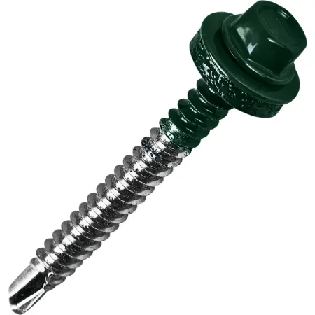 Саморезы кровельные по металлу с пресс-шайбой RAL6005 6.3x51 40 шт. винты установочные с шестигранной головкой azkd 100 шт