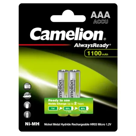 Аккумулятор Camelion Always Ready NH-AAA1100BP2 Ni-Mh HR03 AAA 1100 мАч 1.2В 2 шт.