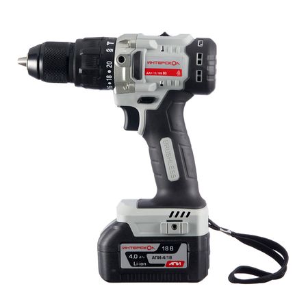 Дрель-шуруповерт ударная аккумуляторная Интерскол ДАУ-13/18В 80 18 В 4 Ач Li-Ion 1 АКБ и ЗУ (786.4.1.70)