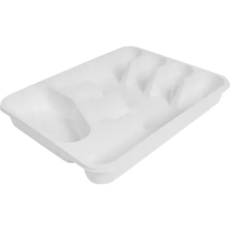 Лоток для столовых приборов 26x5x33 см пластик цвет белый