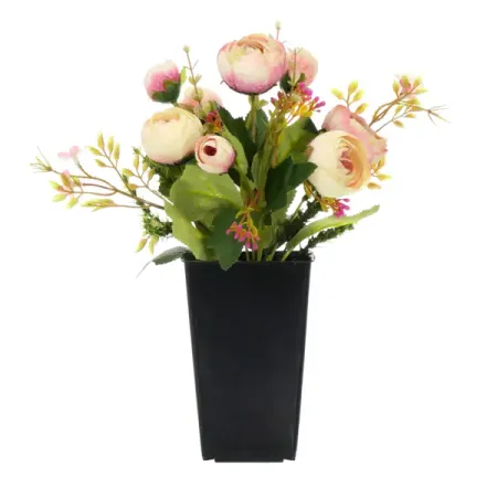 Искусственное растение в горшке камелия h30 см цвет розовый