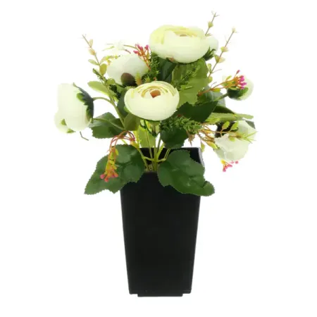 Искусственное растение в горшке камелия h30 см цвет белый