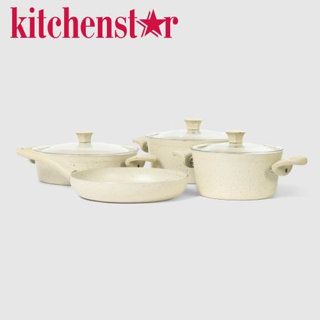 Набор посуды Kitchenstar Granite belly кремовый 7 предметов