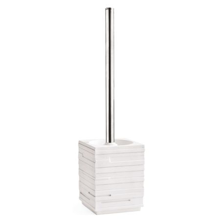 Ершик для унитаза WasserKraft Leine напольный металл/полирезин хром/белый (K-3827)