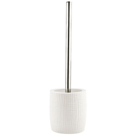 Ершик для унитаза WasserKraft Dinkel напольный металл/полирезин хром/белый (K-4627)