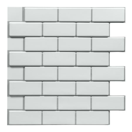 Панель ПВХ 600х600х6 мм eclectica офсет Grace бело-серый кирпич 0,36 кв.м