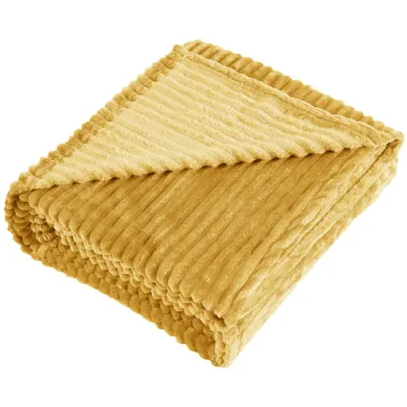 Плед Line 150x200 см велсофт цвет желтый Jane 5