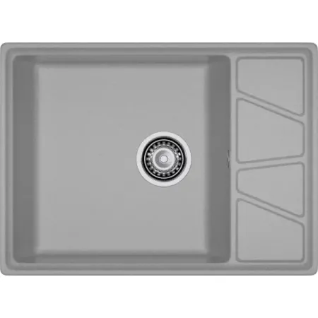 Мойка для кухни врезная с крылом Granfest Vertex GF-V-680L 68x50 см глубина чаши 20 см мрамор цвет серый настенная наклейка zinian абстрактные линии для кухни