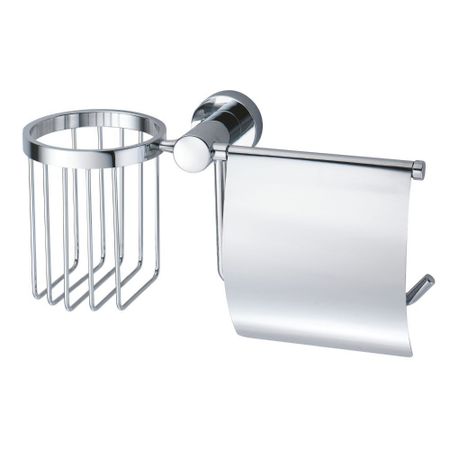 Держатель для туалетной бумаги WasserKraft Donau с крышкой металл/пластик хром (K-9459)